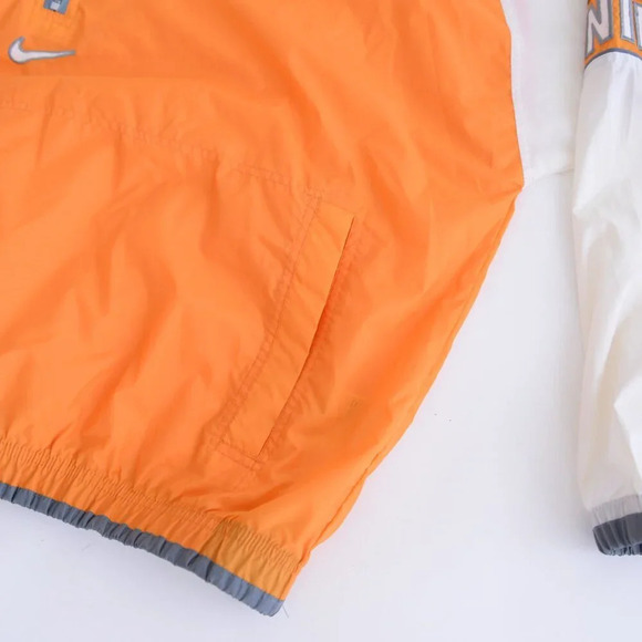 Vintage 90S Nike Rare Red Check Orange And White Half Zip Nylon Pull Over Jacket - Picture 8 of 14